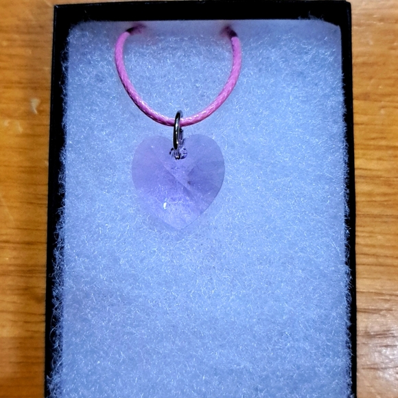Jewelry - Violet Blossom Crystal Heart Necklace